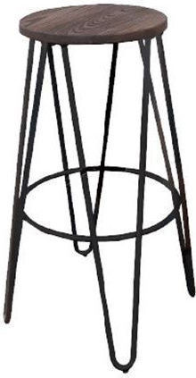 Ξύλινο Σκαμπό Μπαρ Εξωτερικού Χώρου Arco Wood Dark Oak / Antique Black 33x33x76cm