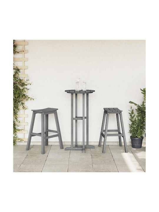 Hölzernes Hocker für Bar Für den Außenbereich Light Gray 2Stück 43x52x73.5cm