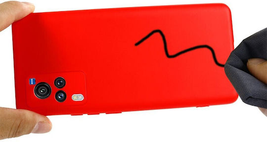 Solid Color Umschlag Rückseite Silikon Rot (Vivo X60 Pro 5G)