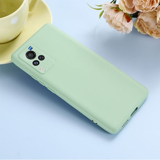Solid Color Umschlag Rückseite Silikon Grün (Vivo X60 Pro 5G)