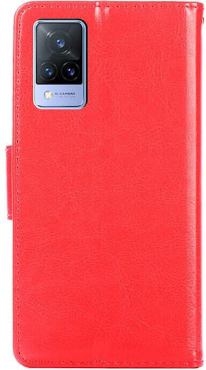 Crystal Texture Wallet Synthetic Leather Red (Vivo V21 5G)