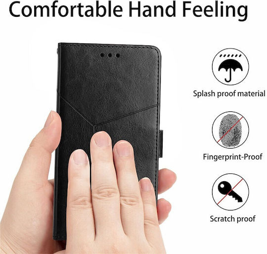 Stitching Horizontal Wallet Synthetic Leather Black (Vivo V21 5G)