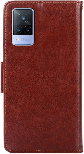 Crystal Texture Wallet Δερματίνης Καφέ (Vivo V21 5G)