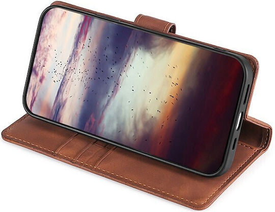 Skin Feel Crocodile Texture Magnetic Book Synthetic Leather Brown (Vivo X60 Pro 5G)