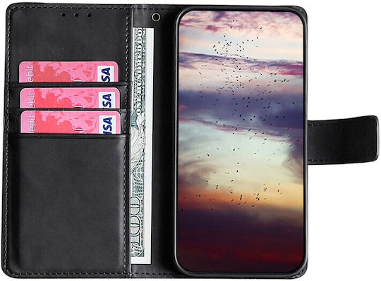 Skin Feel Crocodile Wallet Piele artificială Negru (Vivo V21 5G)