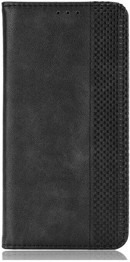 Magnetic Buckle Retro Crazy Horse Texture Book Synthetic Leather Black (Vivo X60 Pro 5G)