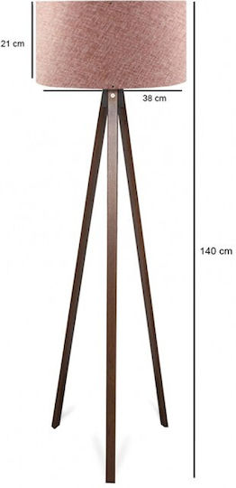GloboStar Saga Floor Lamp H140xW38cm. with Socket for Bulb E27 Rose Gold