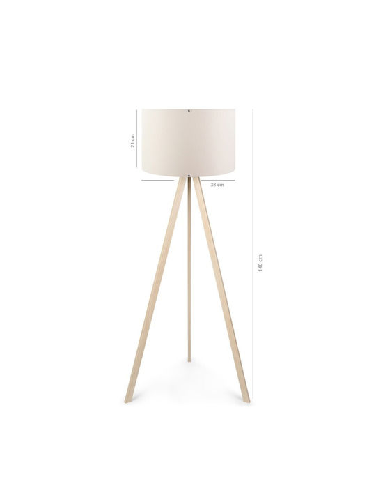 GloboStar Saga Floor Lamp H140xW38cm. with Socket for Bulb E27 Beige