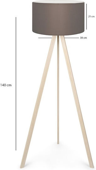GloboStar Saga Stehleuchte H140xB38cm. mit Fassung für Lampe E27 Beige