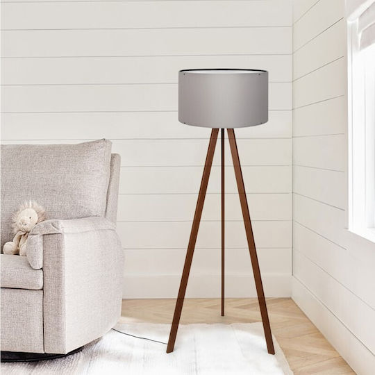GloboStar Saga Lampa de podea Î140xL38cm. cu Soclu pentru Bec E27 Gri