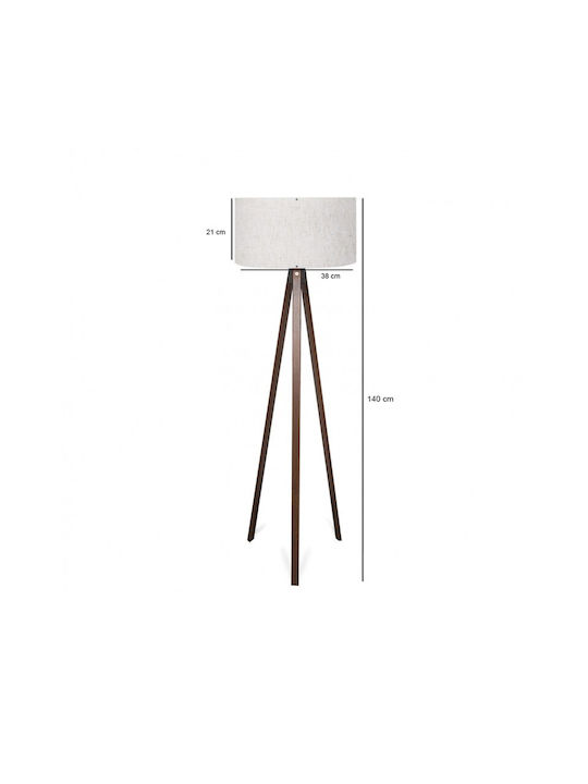 GloboStar Saga Floor Lamp H140xW38cm. with Socket for Bulb E27 White