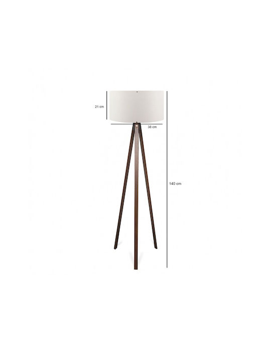GloboStar Saga Floor Lamp H140xW38cm. with Socket for Bulb E27 White