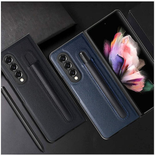 Back Cover Synthetic Leather Black (Galaxy Z Fold 3)