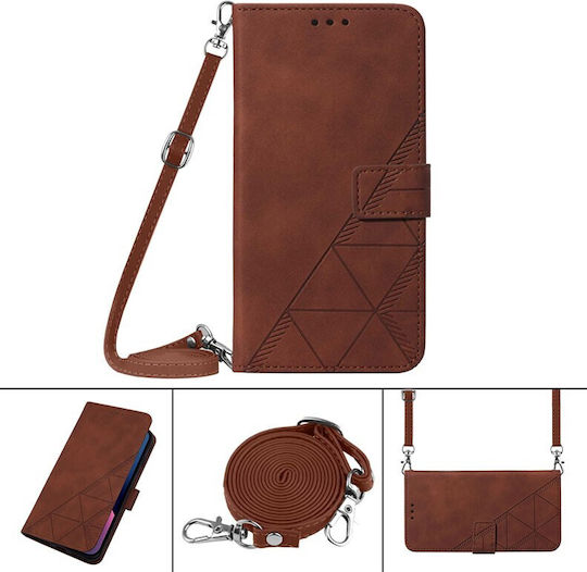Τriangle Wallet Δερματίνης Καφέ (Vivo V21 5G)