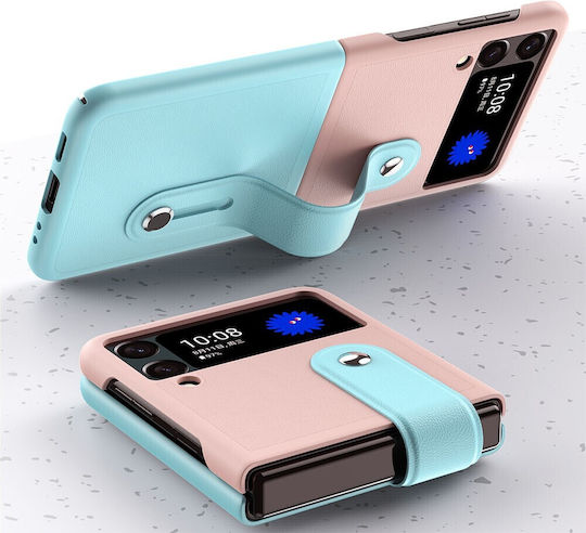 Skin Contrast Wristband Folding Back Cover Plastic Blue (Galaxy Z Flip3)