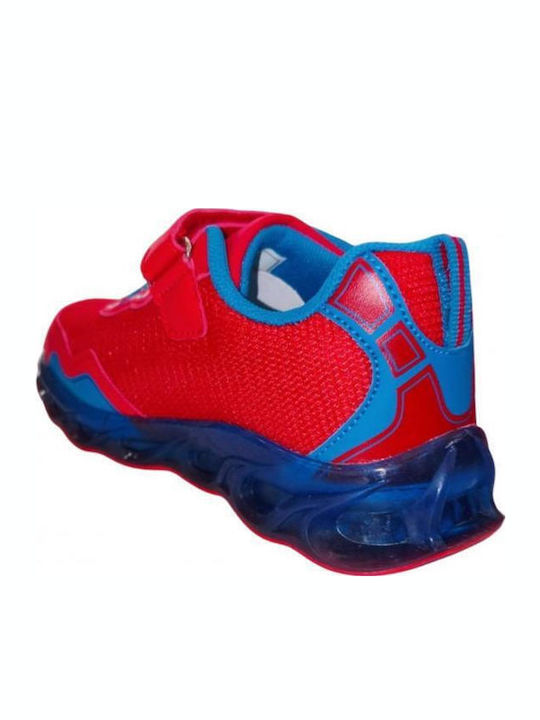 Παιδικά Sneakers με Σκρατς & Φωτάκια Κόκκινα