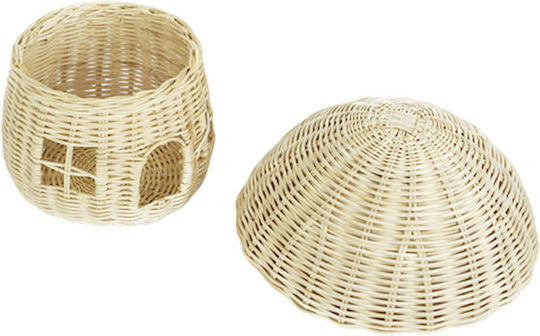Polihome House Καλάθι Αποθήκευσης Rattan Λευκό 36cm