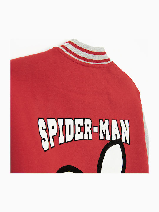 Kinder-Sweatshirt Strickjacke Rot Spiderman