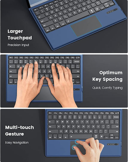 Microsoft Surface Pro 7 Pro 7 Plus Pro 6 Pro 4 Pro 3 Pro Fără fir Bluetooth Tastatură cu touchpad pentru Tabletă Engleză Internațională Albastru