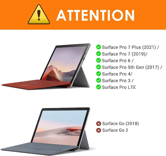 Surface Pro 7 Plus 7 6 Fără fir Bluetooth Tastatură cu touchpad pentru Tabletă Engleză Internațională Gri