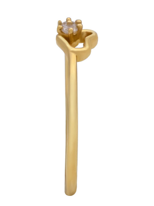 Savvas Design Ring with Zircon made of Gold 14K