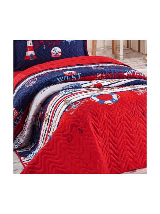 Clasy Home Σετ Παιδικό Κουβερλί Μονό με Μαξιλαροθήκη Πολύχρωμο 160εκ.