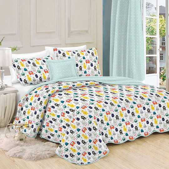 Viopros Kids Single Quilt Set With Pillowcase Beige 160x240cm