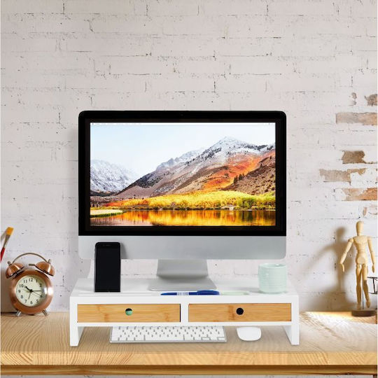 Relaxdays Schreibtisch Halterung Monitor Weiß