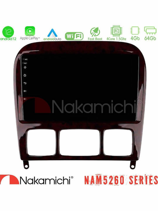Nakamichi Car Audio System for Mercedes-Benz S Class 1999-2004 (Bluetooth/USB/AUX/WiFi/GPS/Apple-Carplay/Android-Auto) with Touch Screen 9"