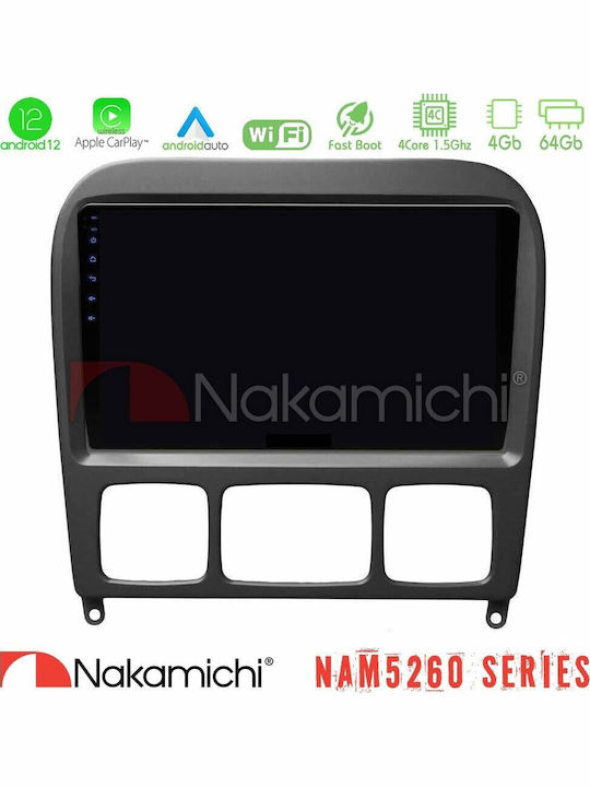 Nakamichi Car Audio System for Mercedes-Benz S Class 1999-2004 (Bluetooth/USB/AUX/WiFi/GPS/Apple-Carplay/Android-Auto) with Touch Screen 9"