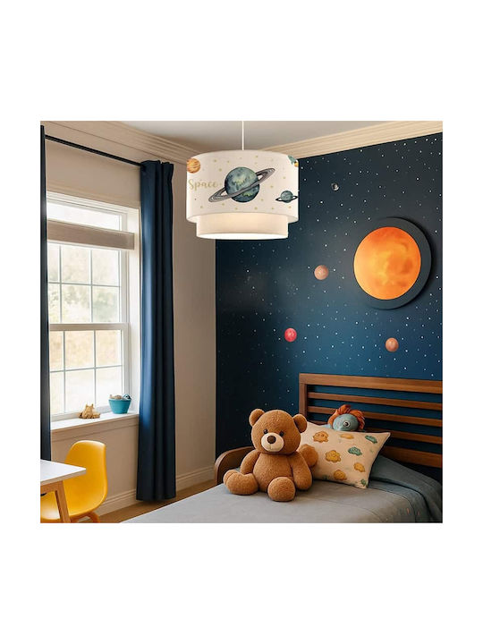 Kids Fabric Single Ceiling Light E27 Multicolour 30x20cm
