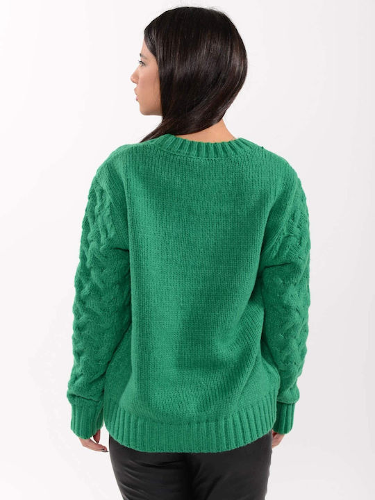 Damen Langarm Pullover Baumwolle Green