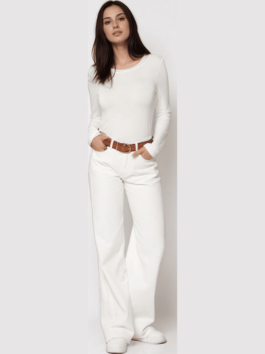 Damen Bluse Langärmelig Ecru