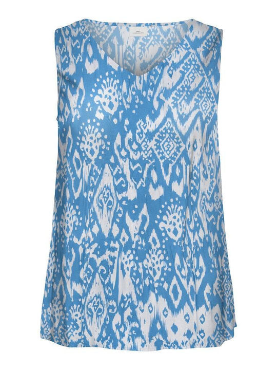 Women's Blouse Cotton Sleeveless Sky Blue
