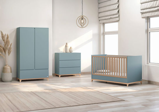 Zoom Baby Dresser with 3 Drawers Blue 94x50x92cm