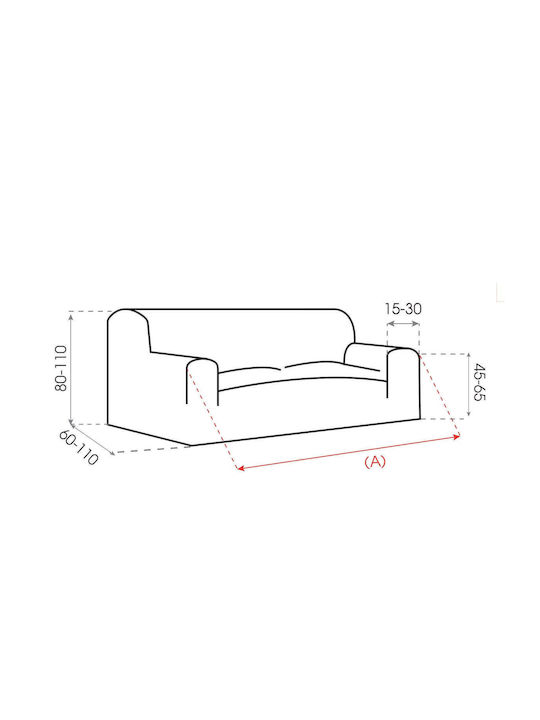 Sofazip Elastische Abdeckung für Zweisitziges Sofa Mint 180εκ. 1Stück SZPTMENTA