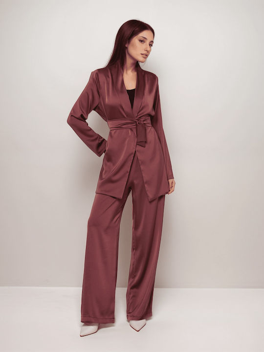 Damen Wine Ginger Set mit Hose mit Gummizug