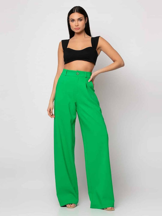 Damen Stoff Hose Green