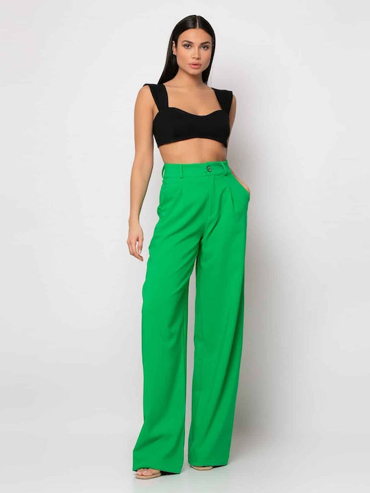 Damen Stoff Hose Green