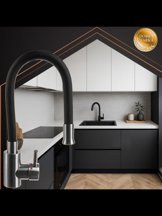Ruhhy Counter Flexible Black Kitchen Faucet