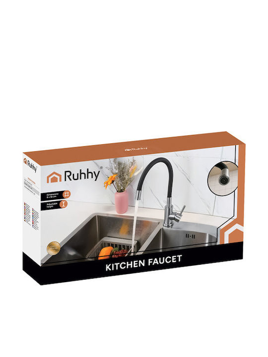 Ruhhy Counter Flexible Black Kitchen Faucet