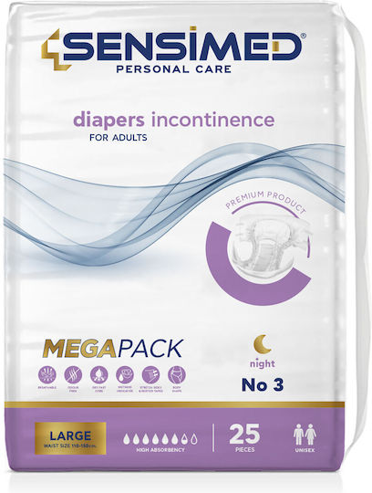 Sensimed Open Night Incontinence Diapers Giga Megapack 100 Units Large