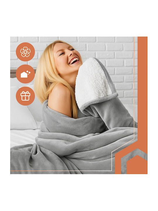 Ruhhy Blanket Fleece Single 150x200cm Light Gray