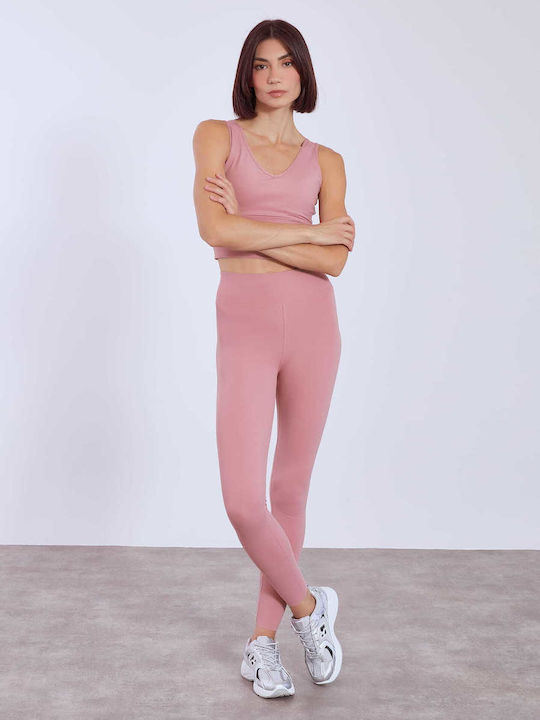 Ежедневна Женски легинси Високоталирани Pink