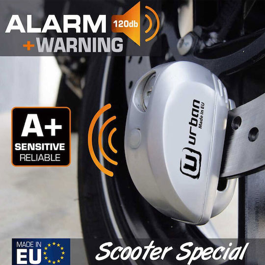 Urban UR22 Motorcycle Disc Brake Lock with Alarm & 6mm Pin