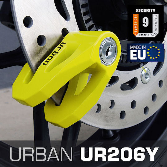 Urban UR206Y Motorcycle Disc Brake Lock with 6mm Pin