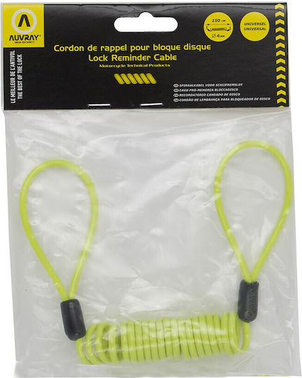 Auvray 150cm Motorcycle Lock Reminder Cable in Yellow