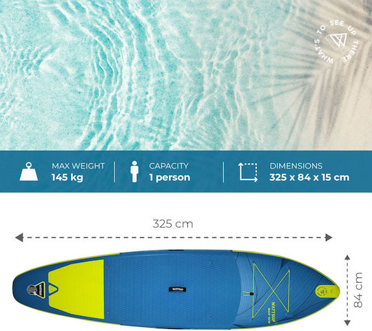 SCK Wattsup Φουσκωτή Σανίδα SUP με Μήκος 3.25m Μπλε