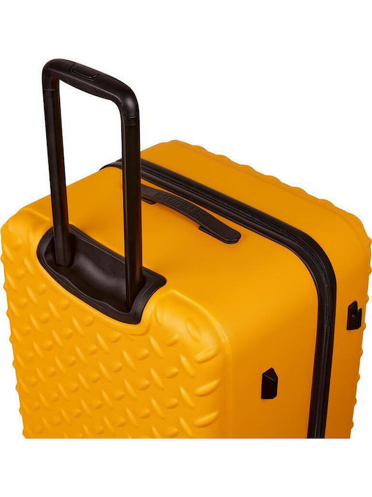 CAT Large Hard Yellow Suitcase with 4 Wheels Height 82cm