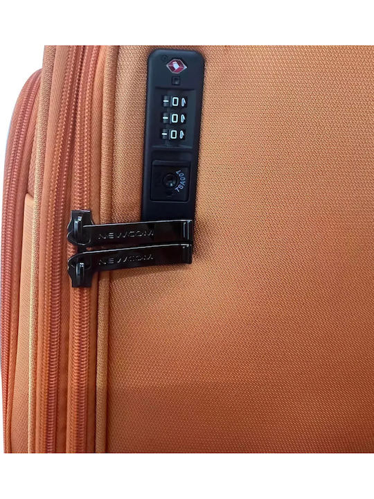 Newcom Μεγάλη Βαλίτσα Ταξιδίου Υφασμάτινη Orange με 4 Ρόδες Ύψους 83εκ.
